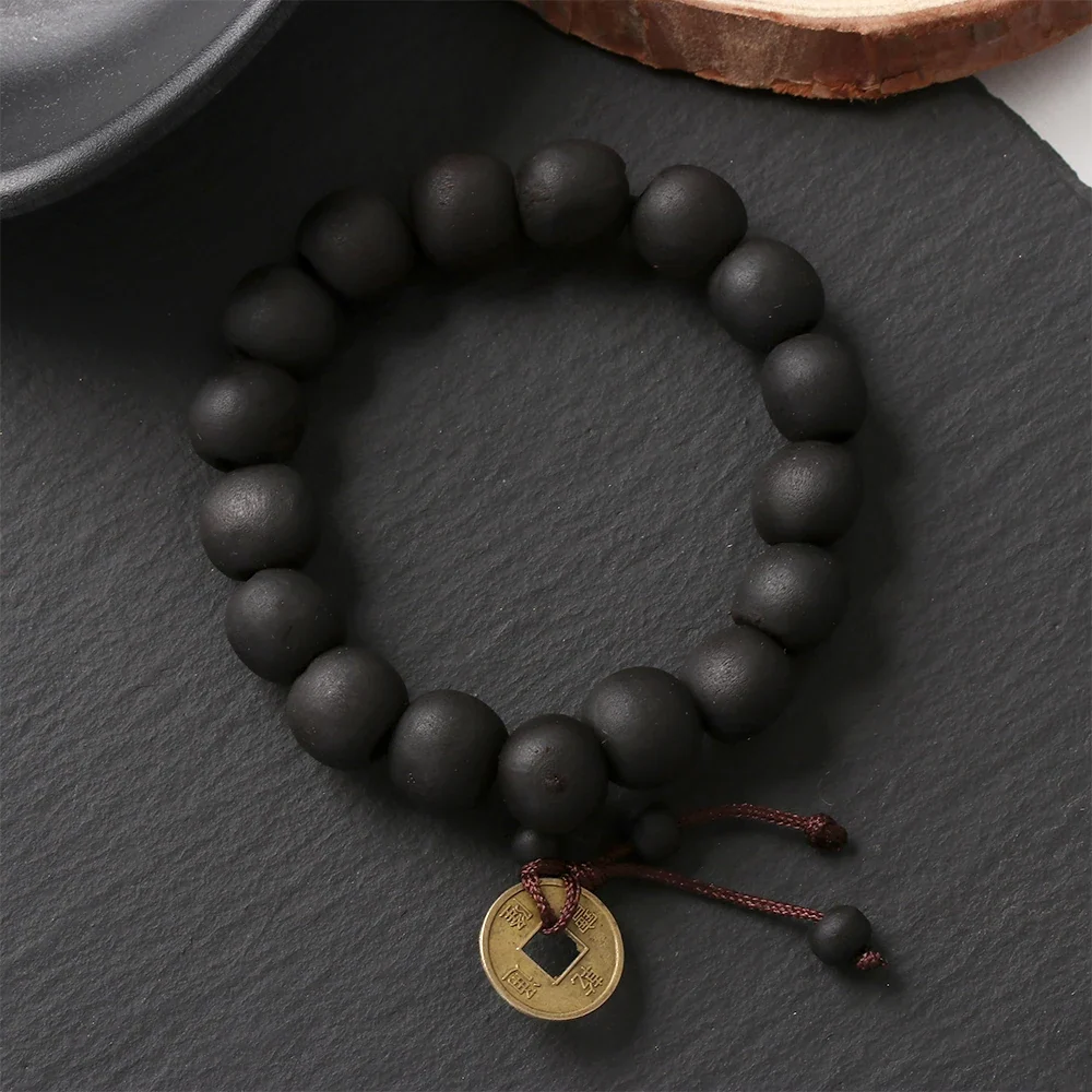 Buddhistický Mala náramek z černých kamenů