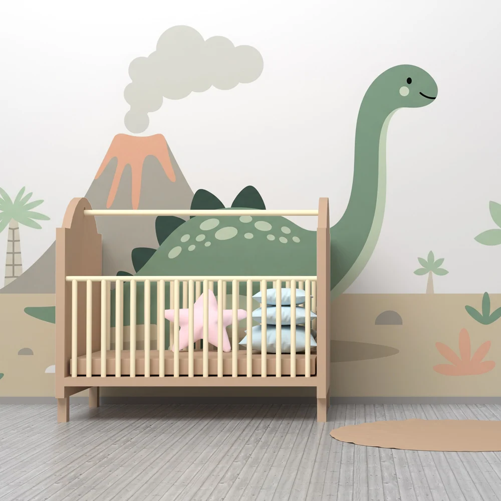 Dětská tapeta | Dinosaurus sopka