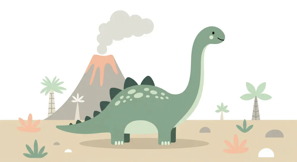 Dětská tapeta | Dinosaurus sopka