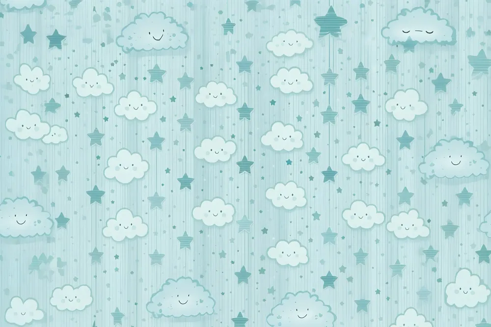 Papier de parede quarto bebê | Sóis sorridentes e estrelas