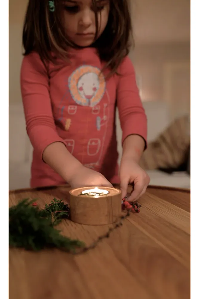 Sada svícnů na tealighty OBNOVENÍ dub