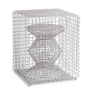 Stolek ZIG ZAG WIRE stříbrný